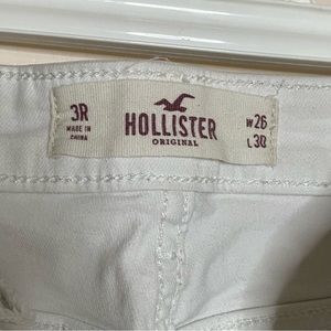 Womens White Hollister High Waist Skinny Ripped Jeans